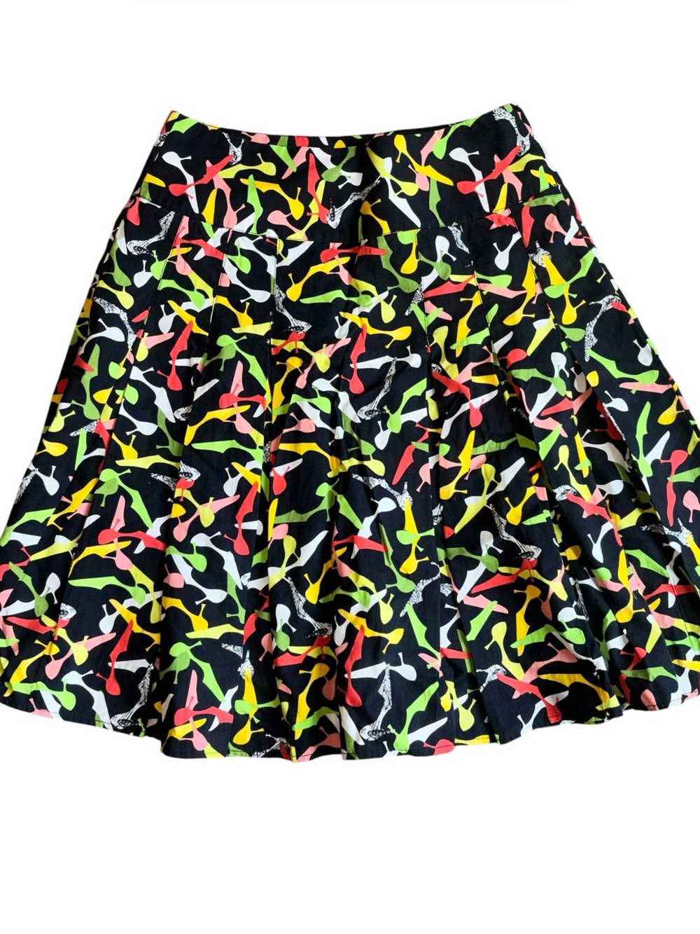Liz Claiborne Colorful Skirt Fun Print With Bright Colorful Shoes Women’s 6